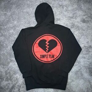 Simple Plan Full Zip Hoodie Mens Small Punk Rock Band Music Broken Heart
